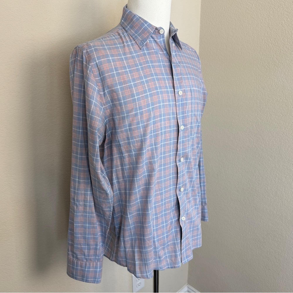 FAHERTY Men’s Blue and Pink Check Plaid Long Sleeve Button Down | Size M - Picture 2 of 10